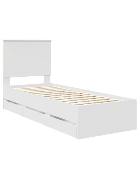 Struttura del letto Bianco 75 x 190 cm Legno Ingegnerizzato