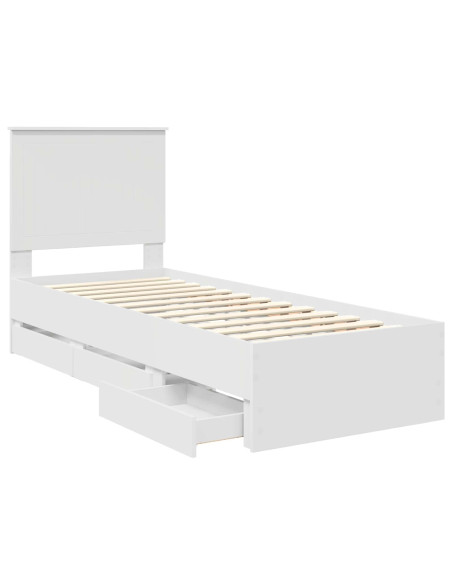 Struttura del letto Bianco 75 x 190 cm Legno Ingegnerizzato