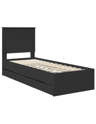 Struttura del letto Nero 75 x 190 cm Legno Ingegnerizzato