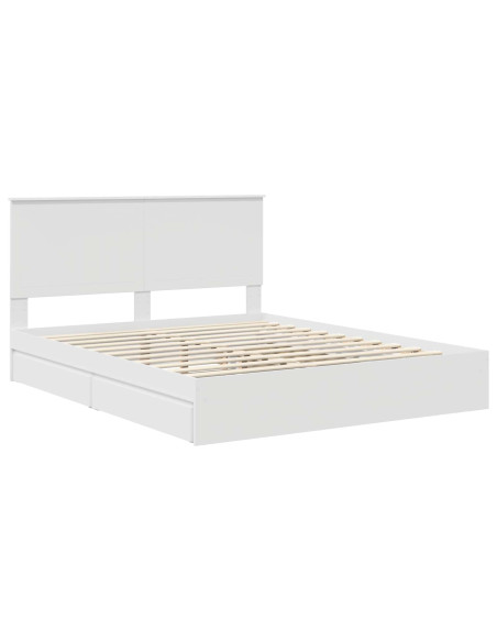Letto con Contenitore Bianco 160 x 200 cm Legno multistrato