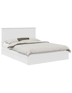 Letto con Contenitore Bianco 150 x 200 cm Legno multistrato 2
