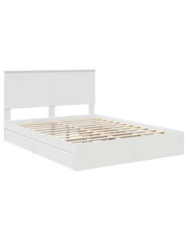 Letto con Contenitore Bianco 150 x 200 cm Legno multistrato