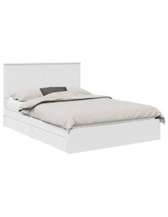 Letto con Contenitore Bianco 140 x 190 cm Legno multistrato 2