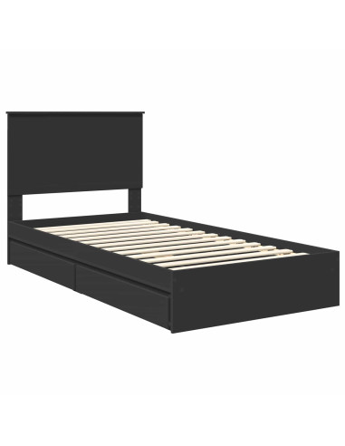 Letto con Contenitore Nero 100 x 200 cm Legno multistrato