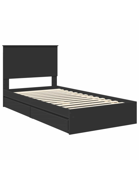 Letto con Contenitore Nero 100 x 200 cm Legno multistrato