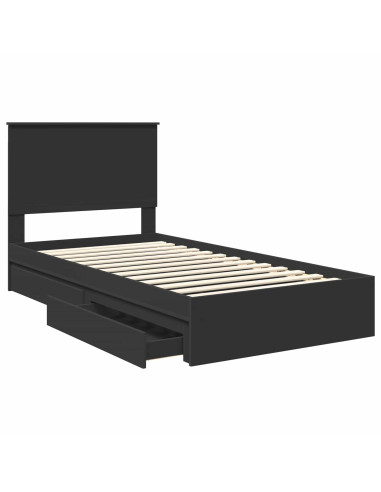 Letto con Contenitore Nero 100 x 200 cm Legno multistrato