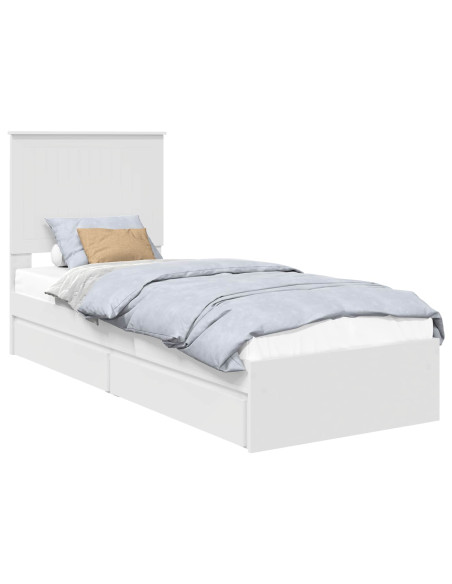 Letto con Contenitore Bianco 75 x 190 cm Legno multistrato