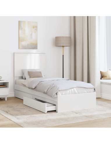 Letto con Contenitore Bianco 75 x 190 cm Legno multistrato