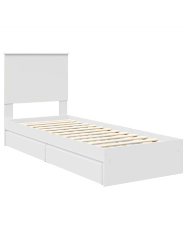 Letto con Contenitore Bianco 75 x 190 cm Legno multistrato