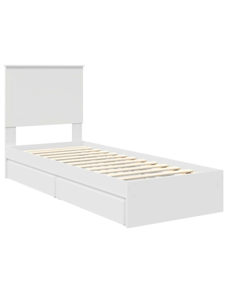 Letto con Contenitore Bianco 75 x 190 cm Legno multistrato