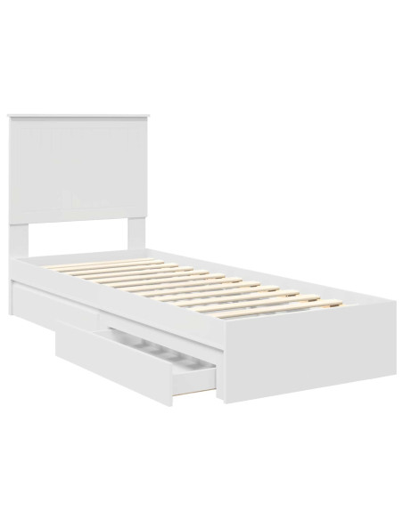 Letto con Contenitore Bianco 75 x 190 cm Legno multistrato