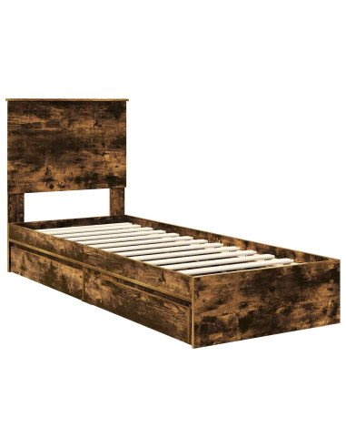 Letto con Contenitore Rovere fumé 75 x 190 cm Legno multistrato