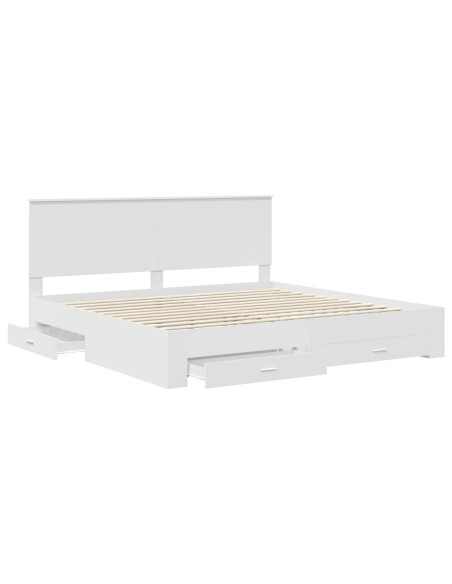 Struttura del letto Bianco 200 x 200 cm Legno multistrato