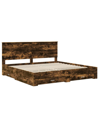 Struttura del letto Rovere fumé 200 x 200 cm Legno multistrato