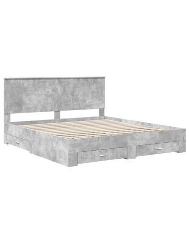 Struttura del letto con testiera Grigio cemento 180 x 200 cm