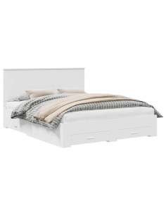 Struttura del letto Bianco 160 x 200 cm Legno multistrato 2