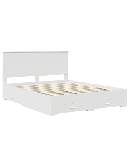 Struttura del letto Bianco 160 x 200 cm Legno multistrato