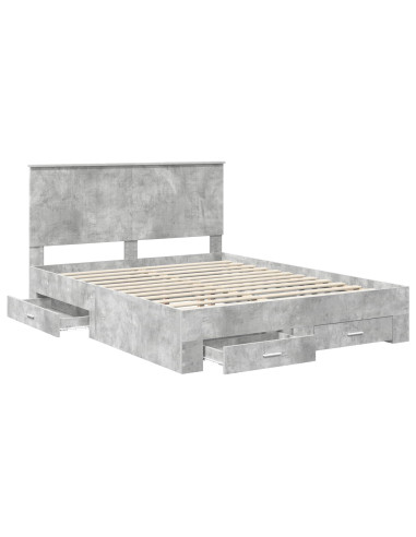 Struttura del letto con testiera Grigio cemento 150 x 200 cm