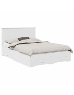 Struttura del letto Bianco 140 x 200 cm Legno multistrato 2