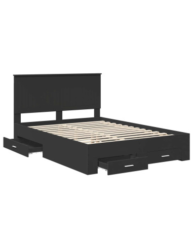 Struttura del letto Nero 140 x 190 cm Legno multistrato