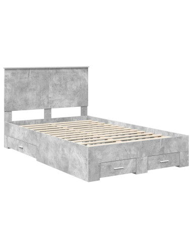 Struttura del letto con testiera Grigio cemento 120 x 200 cm