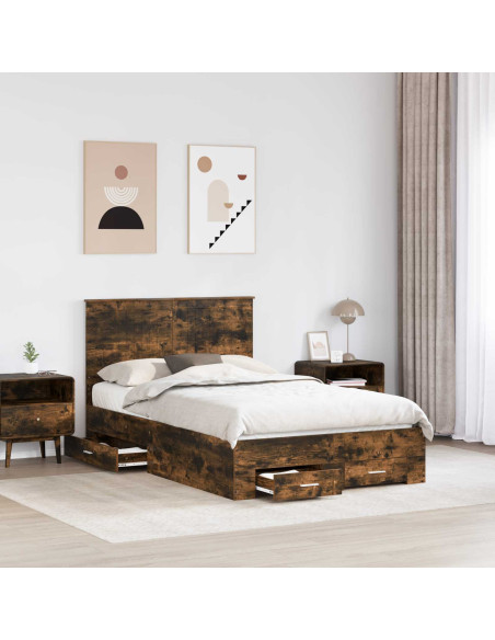 Struttura del letto Rovere fumé 120 x 200 cm Legno multistrato