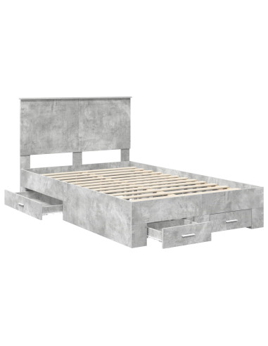 Struttura del letto con testiera Grigio cemento 120 x 190 cm