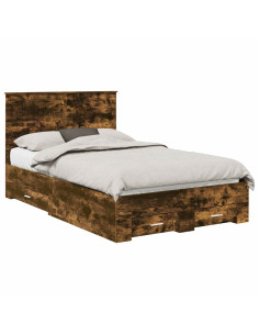 Struttura del letto Rovere fumé 120 x 190 cm Legno multistrato 2