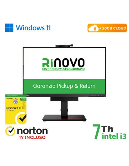 RINOVO PC AIO REFURBISHED PC Tiny In One LENOVO ThinkCentre M710q TIO 22" i3-7X00 8GB 256SSD W11P CL