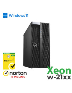RINOVO WKS DELL 5820 Tower W2XXX REFURBISHED DDR4 16GB SSD 512GB NVIDIA QUADRO P2000 5GB W11P Grade