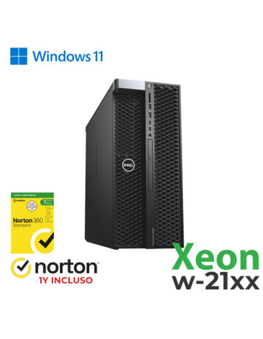 RINOVO WKS DELL 5820 Tower W2XXX REFURBISHED DDR4 16GB SSD 512GB NVIDIA QUADRO P2000 5GB W11P Grade