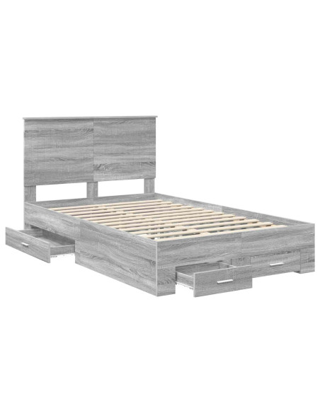 Struttura del letto con testiera Grigio Sonoma 120 x 190 cm