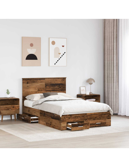 Struttura del letto con testiera Legno vecchio 120 x 190 cm