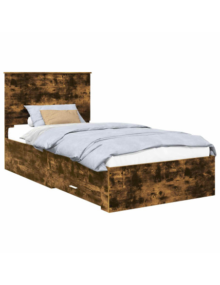 Struttura del letto Rovere fumé 100 x 200 cm Legno multistrato