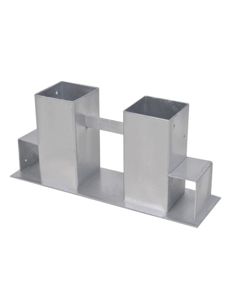 Set Supporti per Legna da Ardere 4 pz in Acciaio Argento
