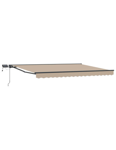 Cornice per Tenda Manuale con LED Beige 4 × 3,5 m