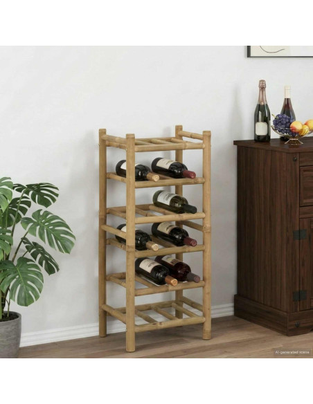 Portabottiglie Naturale 32,5 x 29,5 x 72 cm Bambù