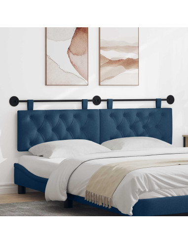 Testata appesa Montaggio a parete Blu 190 x 55 x 7 cm Tessuto