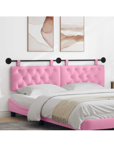 Testata appesa Montaggio a parete Rosa 190 x 55 x 7 cm Tessuto