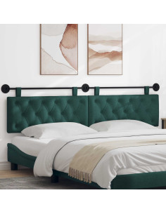 Testata appesa Verde Scuro 210 x 55 x 7 cm Tessuto