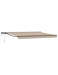 Cornice per Tenda Manuale con LED Beige 5 × 3,5 m