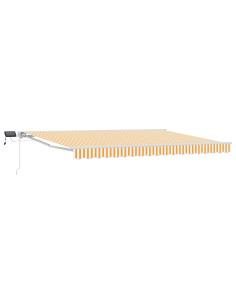 Cornice per Tenda Manuale con LED Giallo e Bianco 5 × 3,5 m