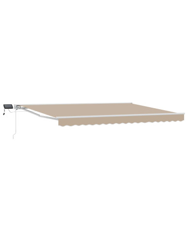 Cornice per Tenda Manuale con LED Beige 4 × 3,5 m