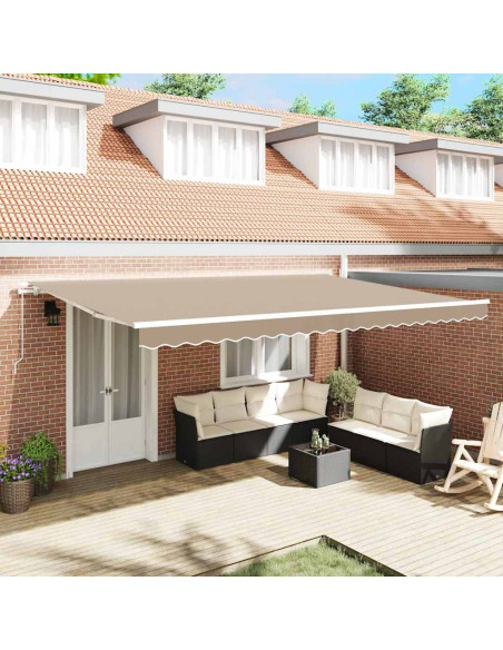 Tenda da Sole Beige 500 x 300 x 165 cm Poliestere e Metallo