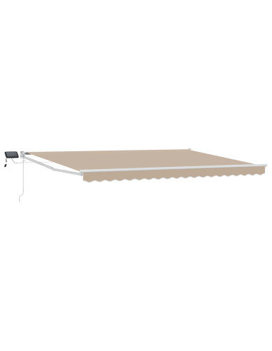 Tenda retrattile manuale con LED Beige 5 x 3 m