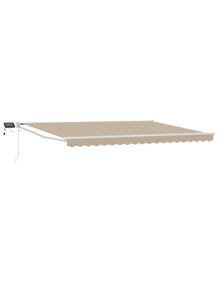 Tenda retrattile manuale con LED Beige 5 x 3 m