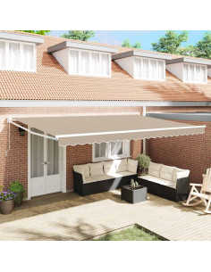 Tenda da Sole Beige 500 x 300 x 165 cm Poliestere e Metallo