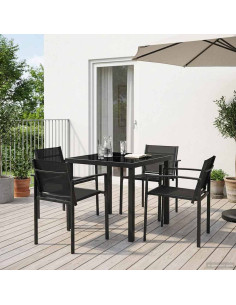 Set di Mobili da Esterno 5 pcs Nero e antracite 80 x 80 x 73 cm
