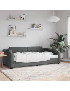 Letto da Giorno Grigio Scuro 100x190 cm in Tessuto