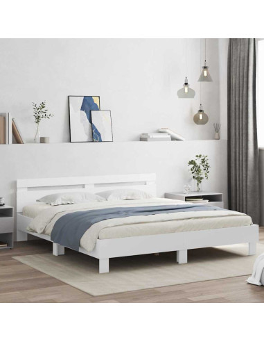 Struttura del letto Bianco 193 x 203 cm Legno multistrato